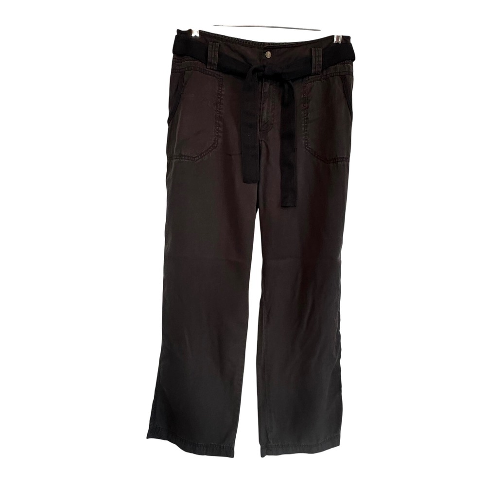 Soft Surroundings Tencel‎ Blend Black Belted Wide Leg Pants Size Large